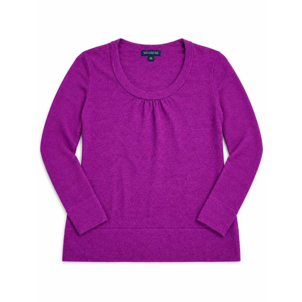 Banana Republic Luxury Cashmere Blend Purple Scoop Neck Sweater Large